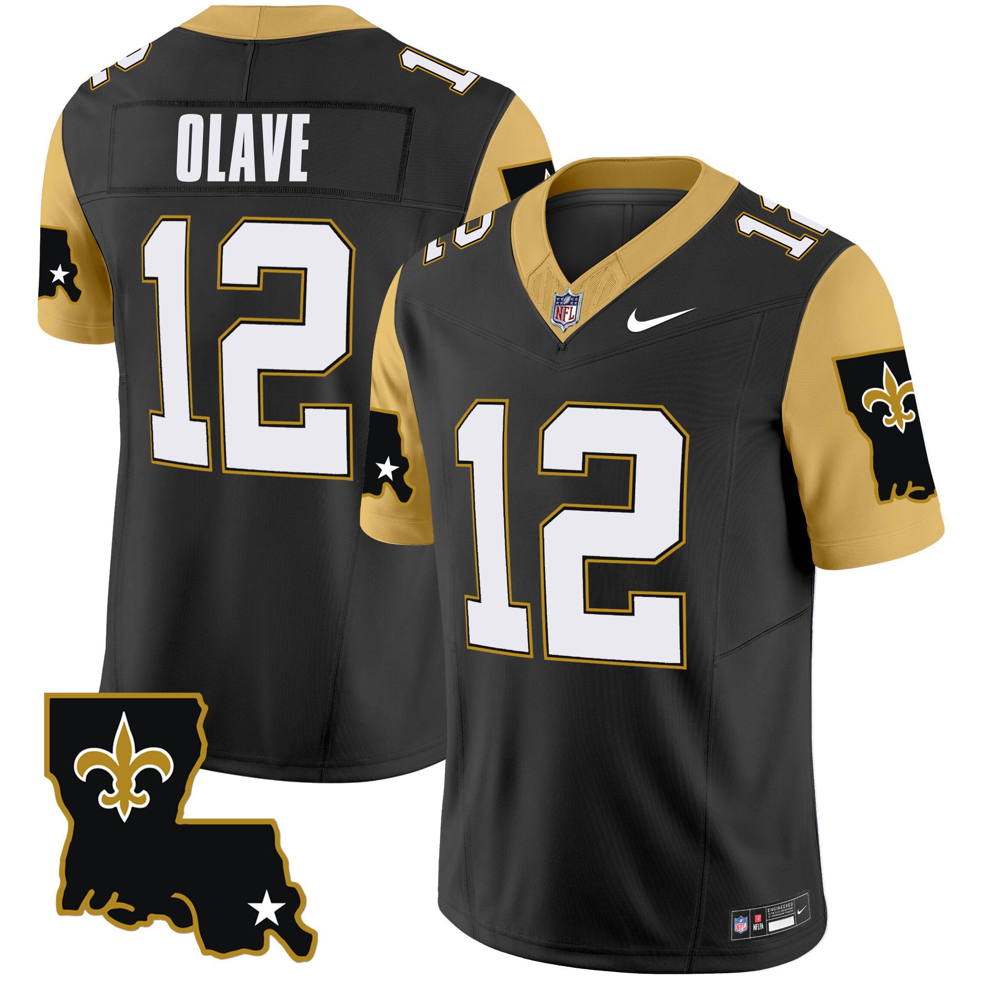 Men New Orleans Saints #12 Olave Black 2024 Nike 1987 Legacy Vapor Limited NFL Jersey
